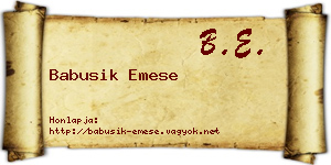 Babusik Emese névjegykártya